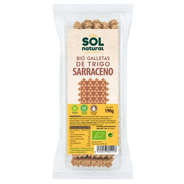 Sol Natural Galletas de Trigo Sarraceno Bio 190 gr - Imagen 2