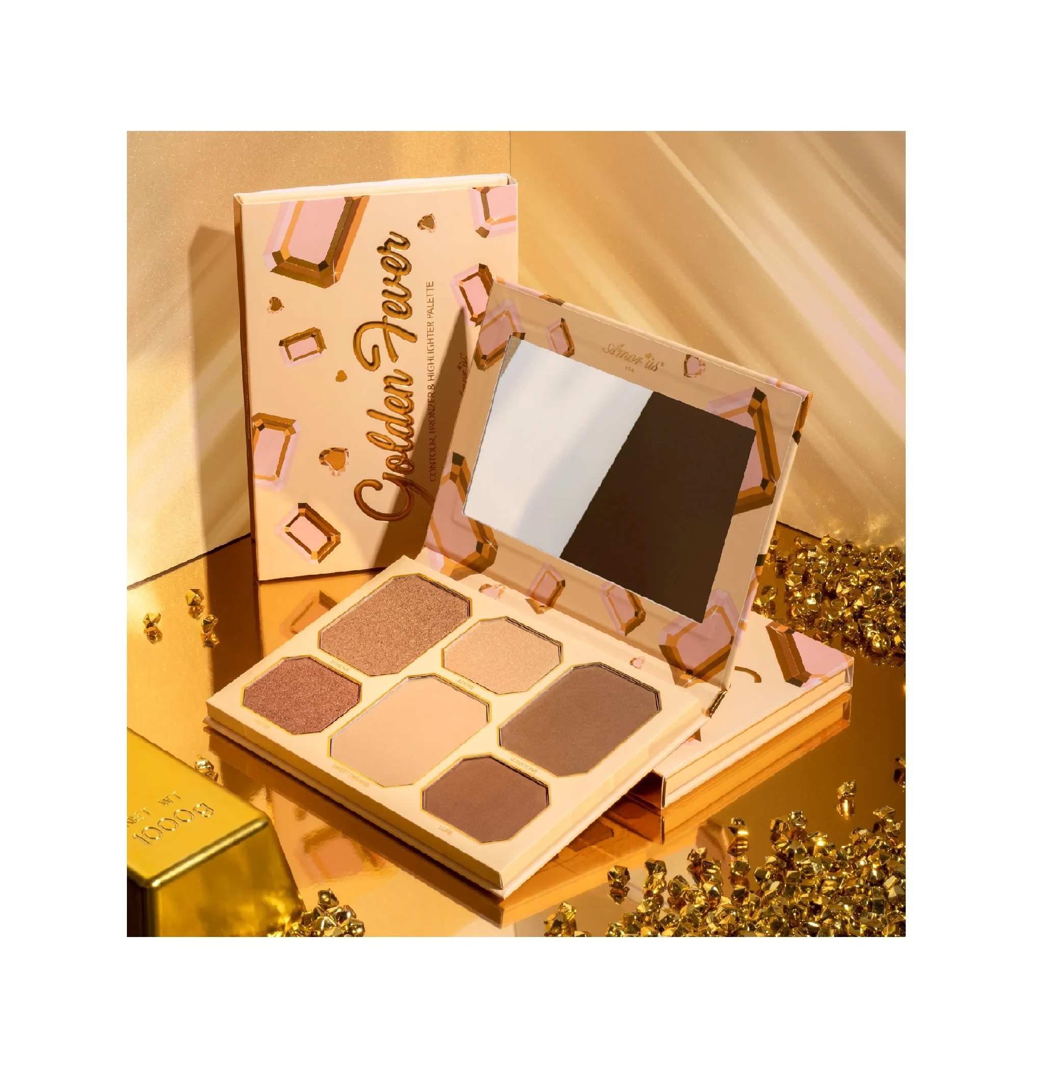 Amor Us Usa Golden Fever Contour, Bronzer & Highlighter Palette - Imagen 2
